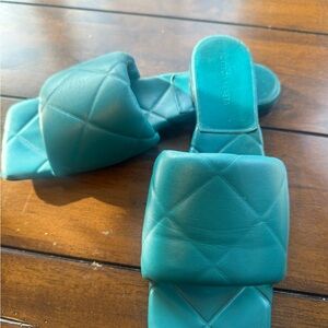 Bottega Veneta Green Quilted Flats